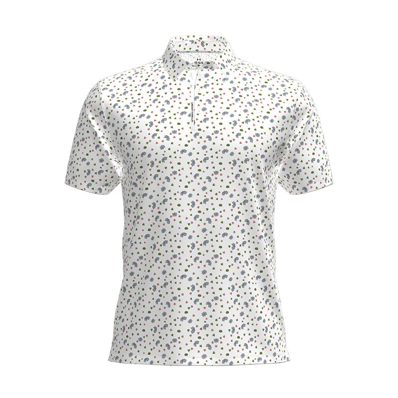 UNDER ARMOUR ArmourDry Printed Men's Polo (White/Blue Wind)