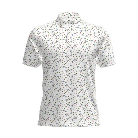 UNDER ARMOUR ArmourDry Printed Men's Polo (White/Blue Wind)