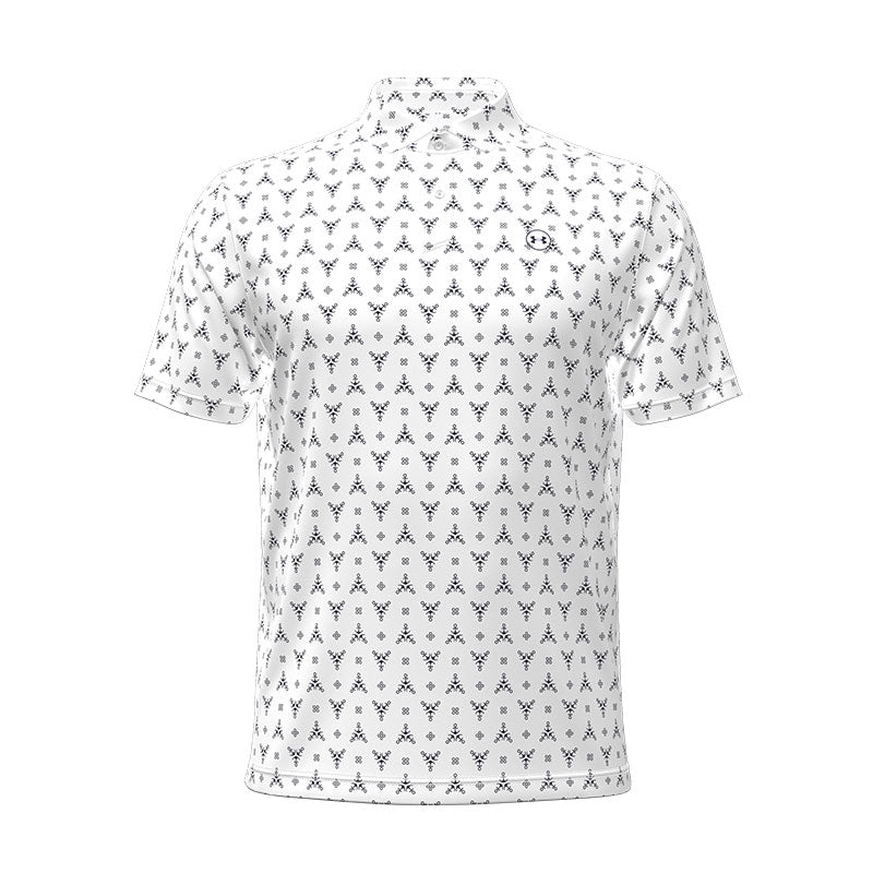 UNDER ARMOUR Drive Chill Printed Men's Polo (White/Midnight Navy)