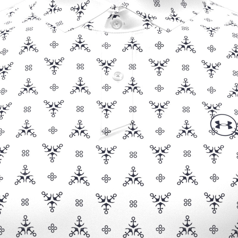 UNDER ARMOUR Drive Chill Printed Men's Polo (White/Midnight Navy)