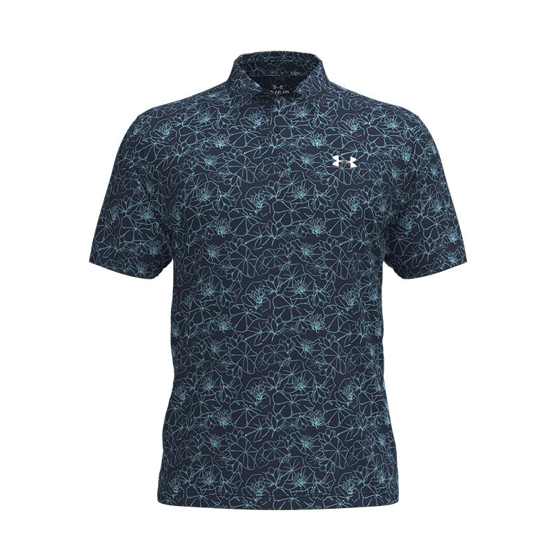 UNDER ARMOUR Matchplay Printed Men's Polo (Academy Blue/Opal Blue)