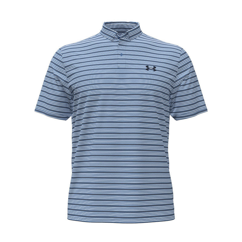 UNDER ARMOUR Matchplay Stripe Men's Polo (Aegean Blue/Wite)