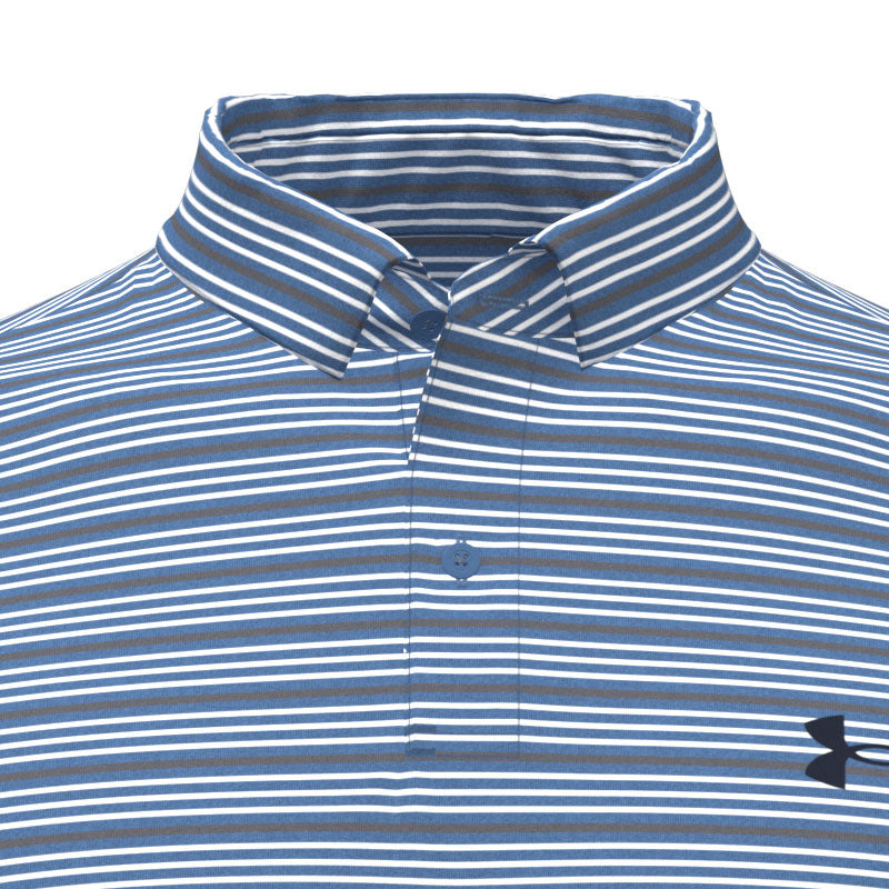 UNDER ARMOUR Matchplay Stripe Men's Polo (Aegean Blue/Wite)