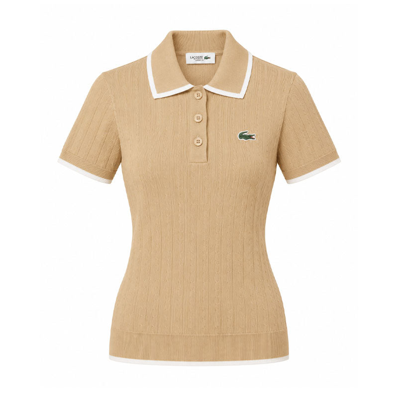 LACOSTE Women's Polo Sweater (Viennese/Flour)