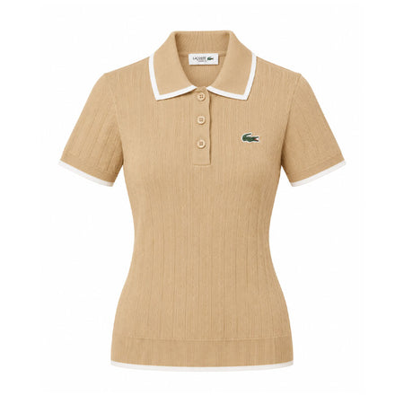 LACOSTE Women's Polo Sweater (Viennese/Flour)