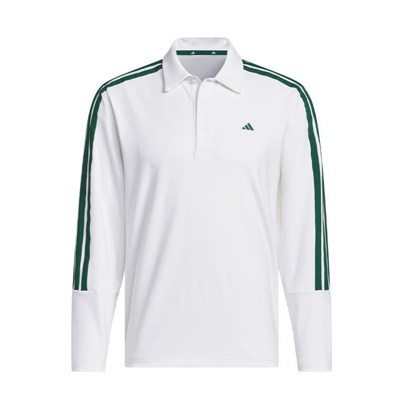 ADIDAS 3-Stripes Men's Long Sleeve Polo (White)