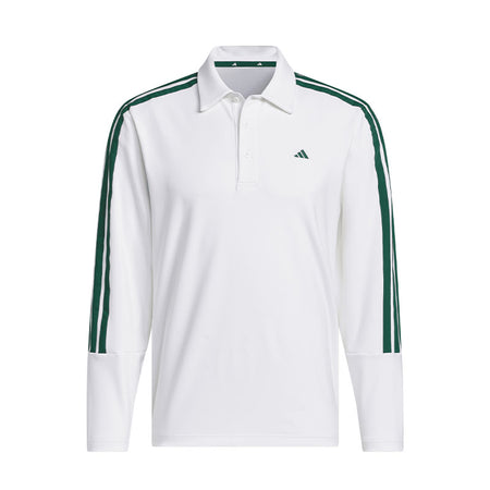 ADIDAS 3-Stripes Men's Long Sleeve Polo (White)
