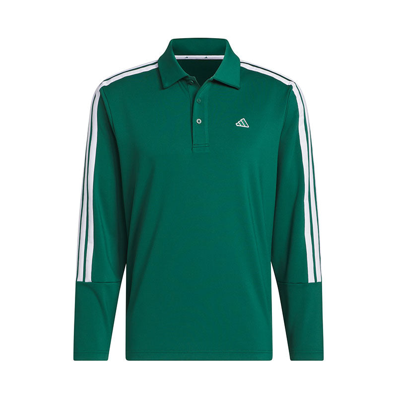 ADIDAS 3-Stripes Men's Long Sleeve Polo (Green)