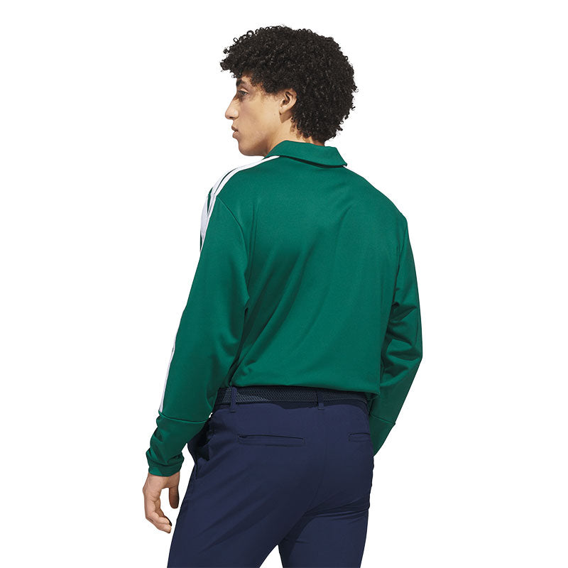 ADIDAS 3-Stripes Men's Long Sleeve Polo (Green)