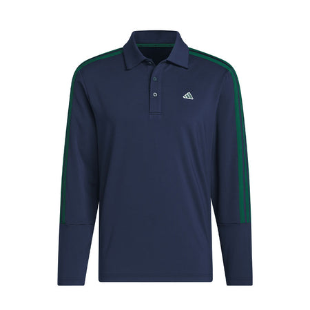 ADIDAS 3-Stripes Men's Long Sleeve Polo (Blue)