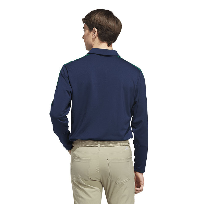 ADIDAS 3-Stripes Men's Long Sleeve Polo (Blue)