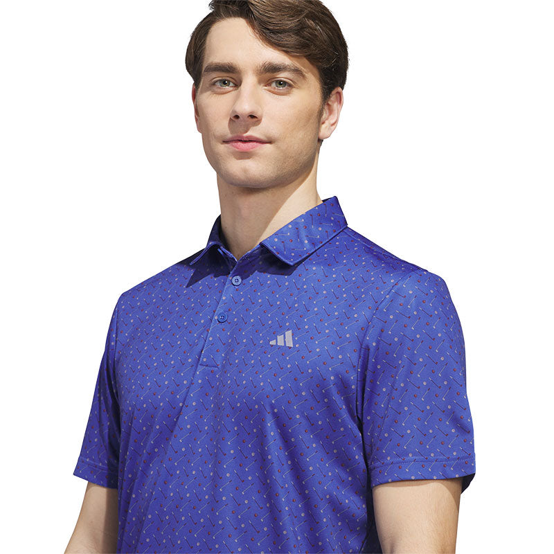 ADIDAS Performance Print Men's Polo (Purple)