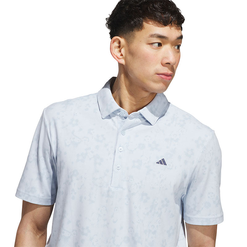 ADIDAS Ultimate365+ Climacool Butterspun Mighty Blossom Print Men's Polo (Blue)