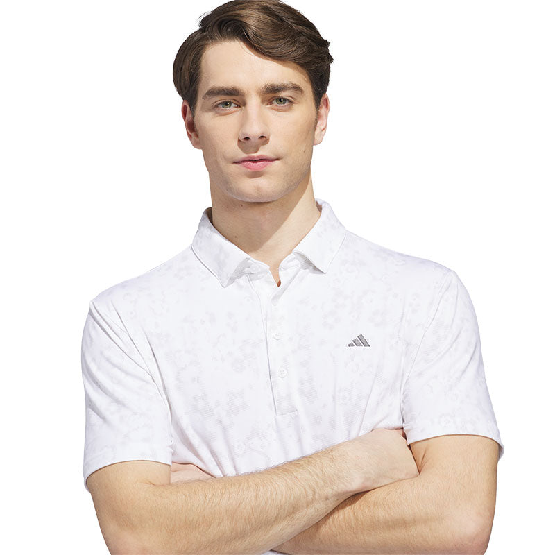 ADIDAS Ultimate365+ Climacool Butterspun Mighty Blossom Print Men's Polo (White)