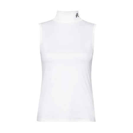 MALBON GOLF Matchpoint Women's Sleeveless Mock Shirt (White)