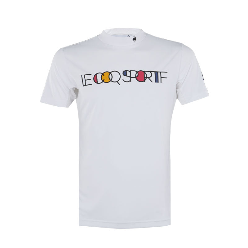 LE COQ SPORTIF GOLF Mondarian Men's Mock Shirt (White)