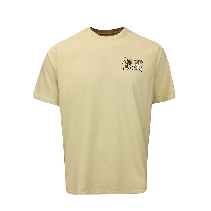 MALBON GOLF Two Man Scramble Men's T-Shirt (Light Khaki)