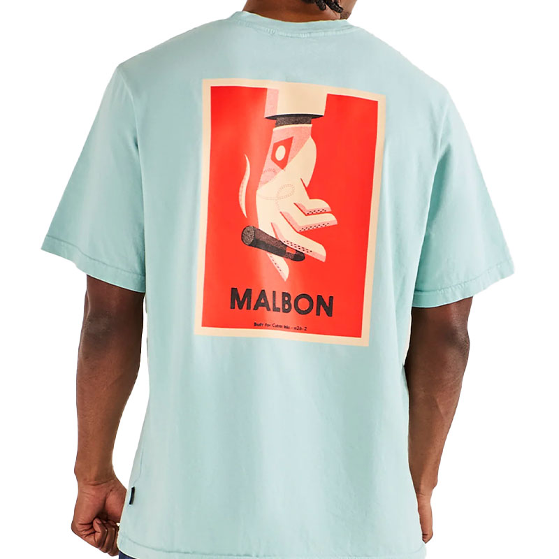 MALBON GOLF Bermuda Cigar Men's T-Shirt (Surf Spray)
