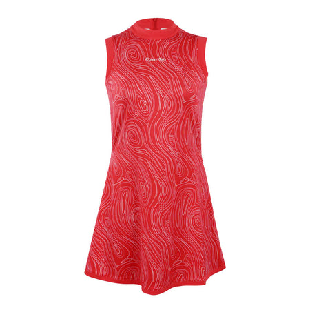 CALVIN KLEIN Carmen Mock Neck Dress (Marble Print)