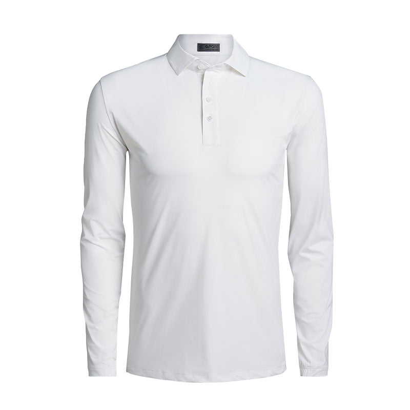 GFORE Ice Nylon Men's Long Sleeve Polo (Snow)
