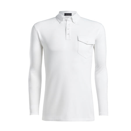 GFORE Luxe Men's Long Sleeve Polo (Snow)