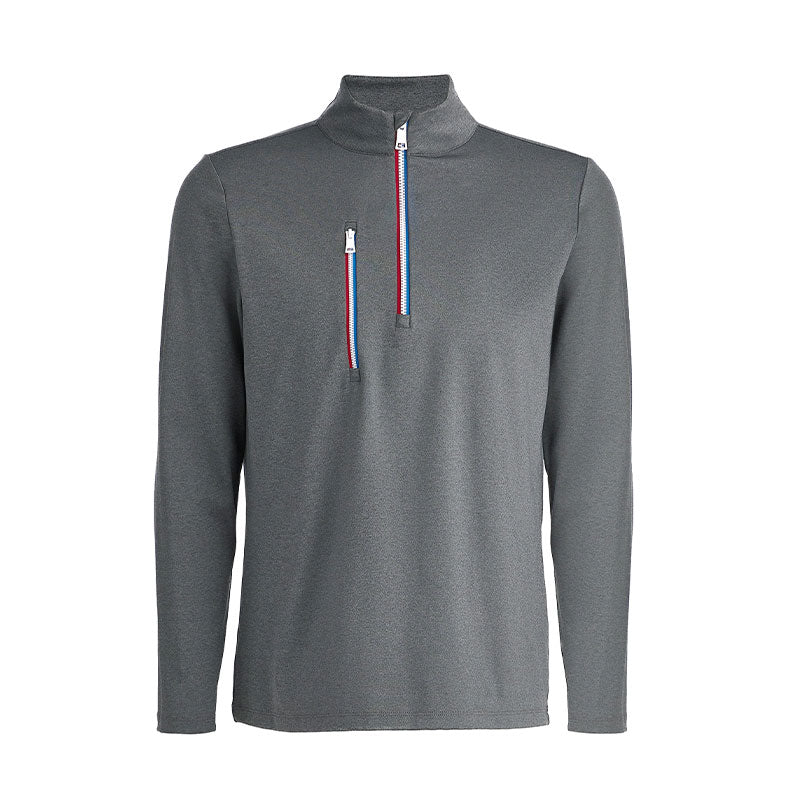 GFORE Daytona Tech Interlock Men's Pullover (Charcoal Heather Grey)
