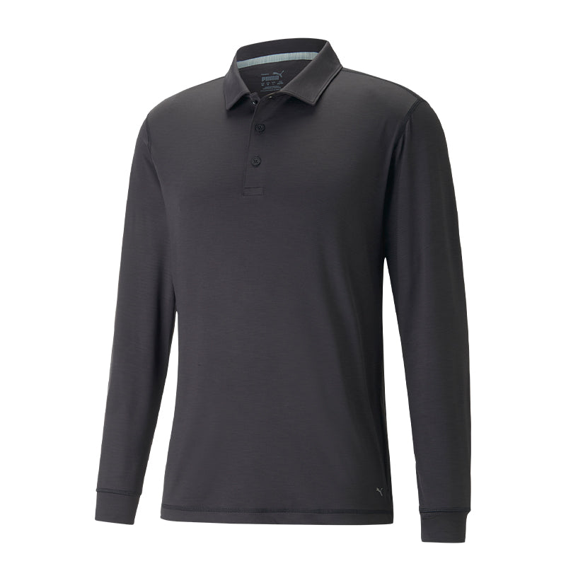 PUMA Youv Men's Long Sleeve Polo (Black)