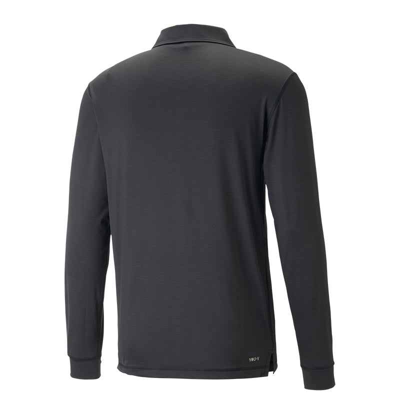 PUMA Youv Men's Long Sleeve Polo (Black)