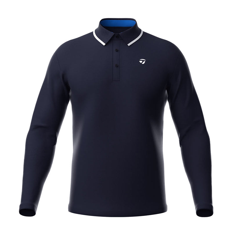 TAYLORMADE Basic Men's Long Sleeve Polo (Navy)