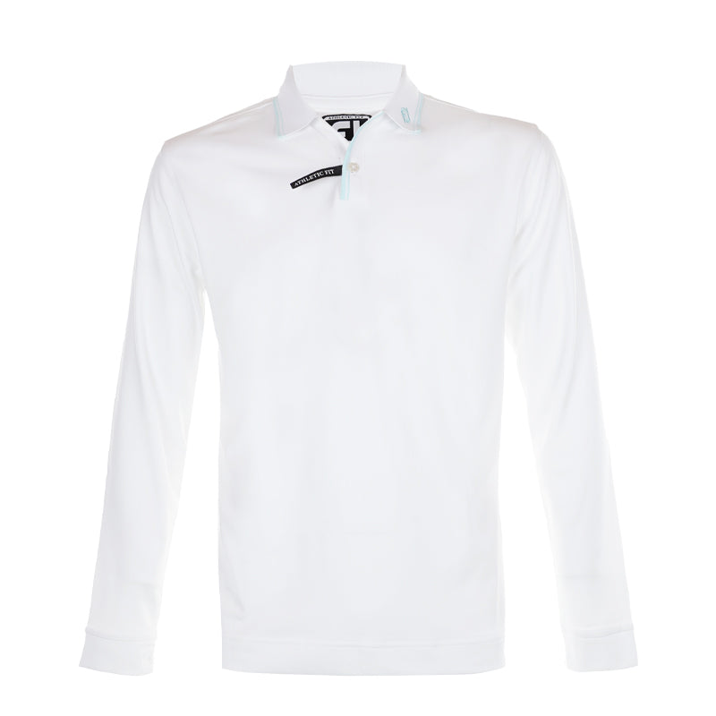 FOOTJOY Lightweight Pique Men's Long Sleeve Polo (White)
