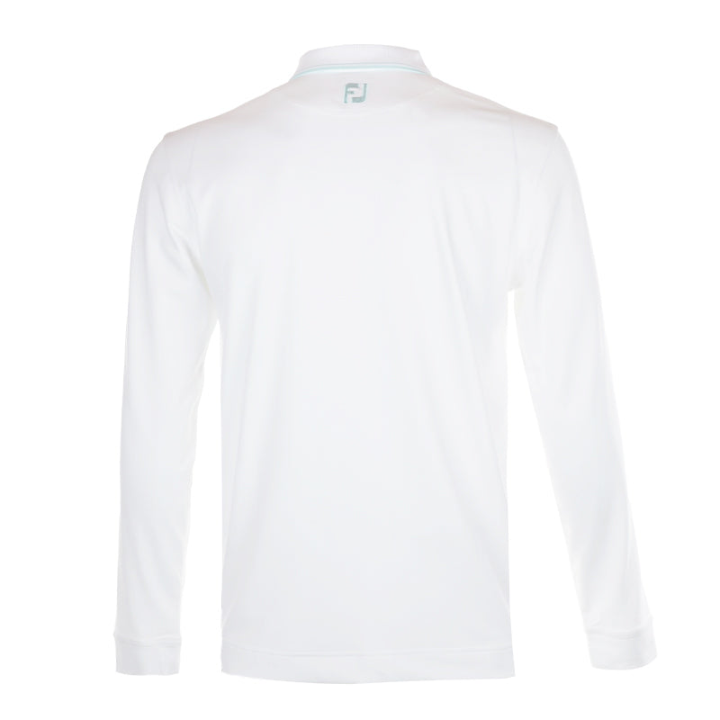 FOOTJOY Lightweight Pique Men's Long Sleeve Polo (White)
