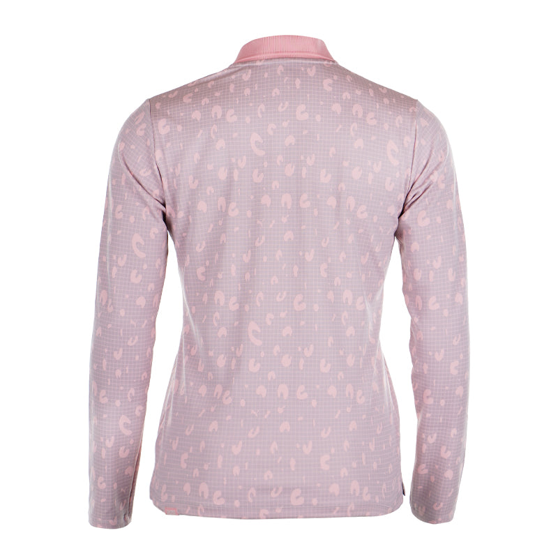 PUMA Leopard Jacquard Women's Long Sleeve Polo (Peach)