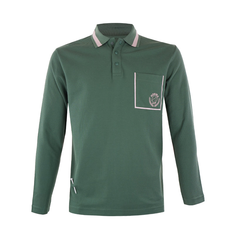 HONMA Hyper Men's Long Sleeve Polo (Green)