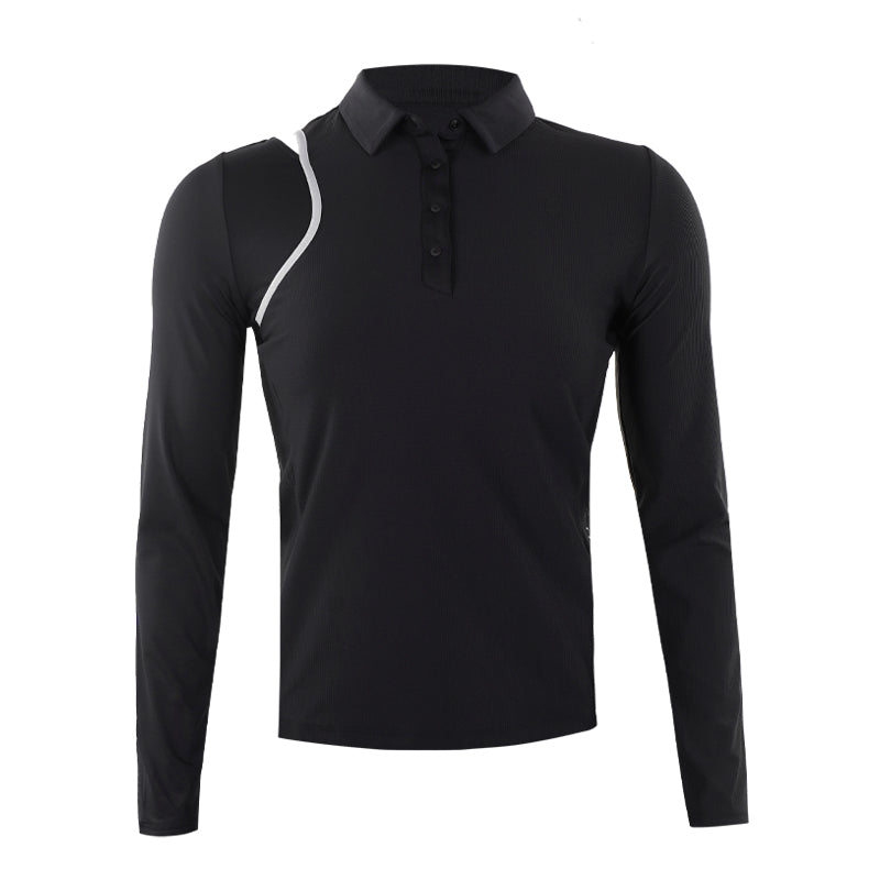 HONMA Performance Women's Long Sleeve Polo (Black)