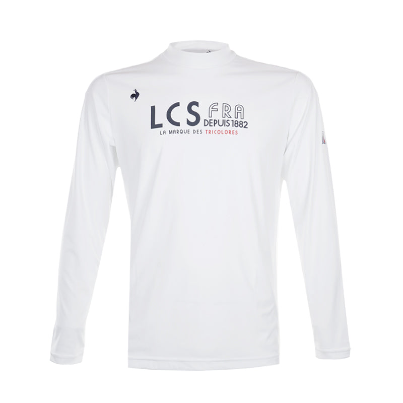 LE COQ SPORTIF GOLF Mock Men's Long Sleeve Shirt (White)