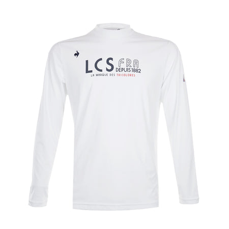 LE COQ SPORTIF GOLF Mock Men's Long Sleeve Shirt (White)