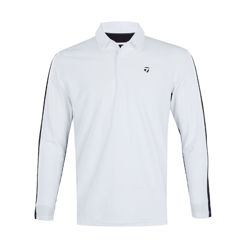 TAYLORMADE Basic Long Sleeve Men's Polo (White)