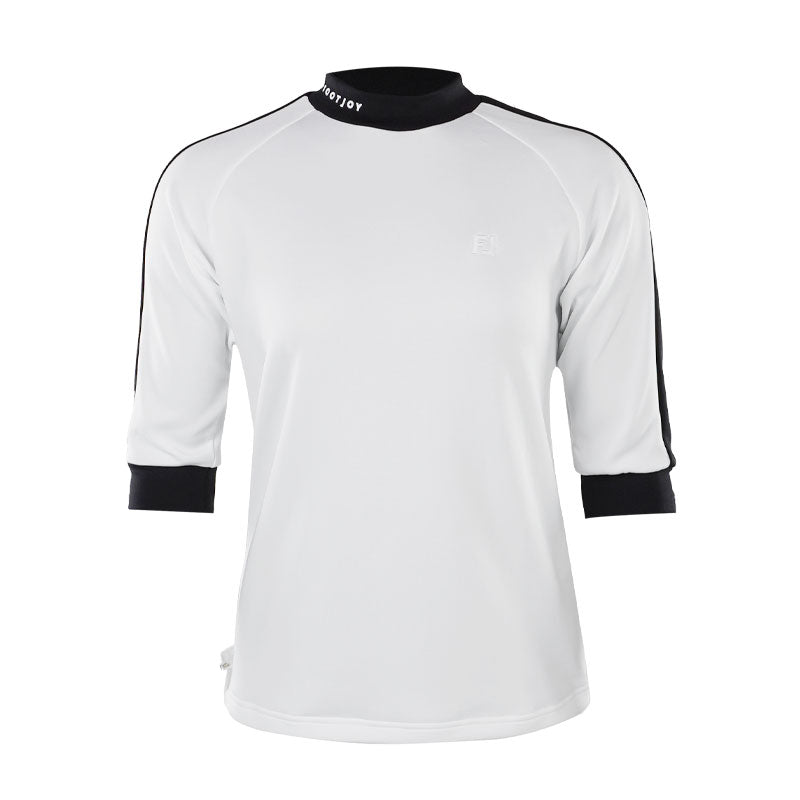 FOOTJOY Japan Lightweight Women's 3/4 Sleeve Mock Neck Shirt (White)