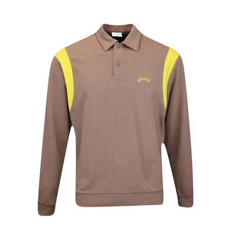 STUDENTSGOLF Callum Men's Long Sleeve Polo (Brown)