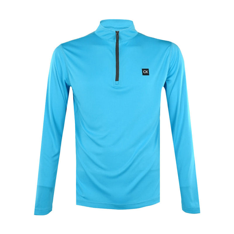 CALVIN KLEIN Westgate Half Zip Men's Long Sleeve Shirt (Aquarius)