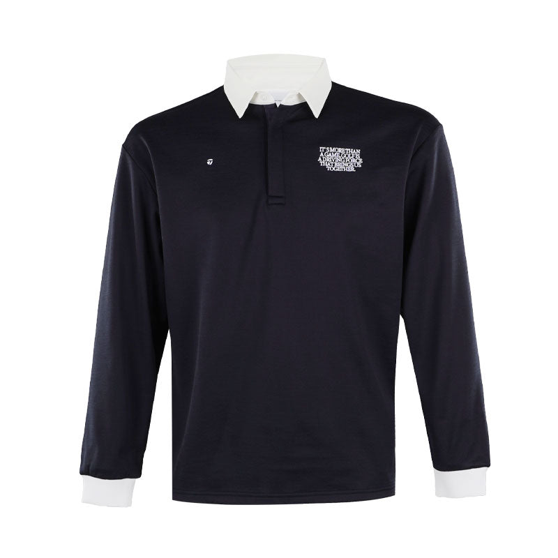 TAYLORMADE x United Arrows Border Lager Unisex Long Sleeve Polo (Navy)