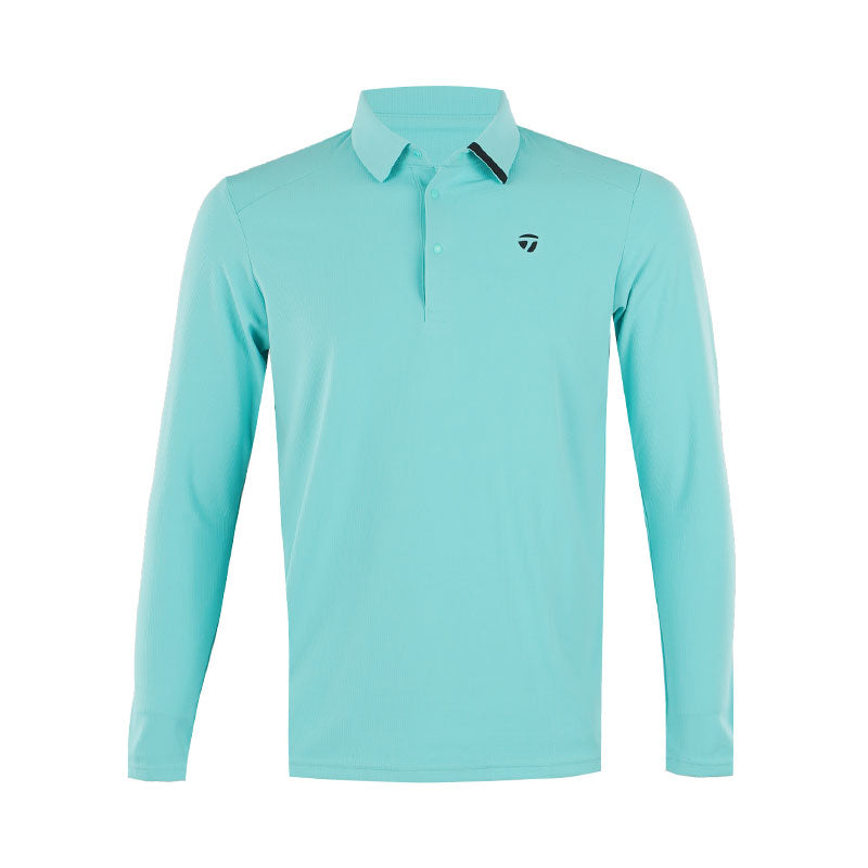 TAYLORMADE Basic Men's Long Sleeve Polo (Turquoise)
