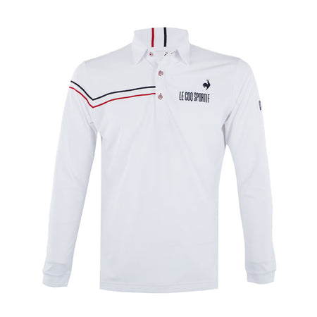LE COQ SPORTIF GOLF Pique Men's Long Sleeve Polo (White)