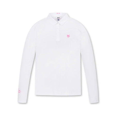 WAAC Athletic Essential Collar Women's Long Sleeve Polo (White)