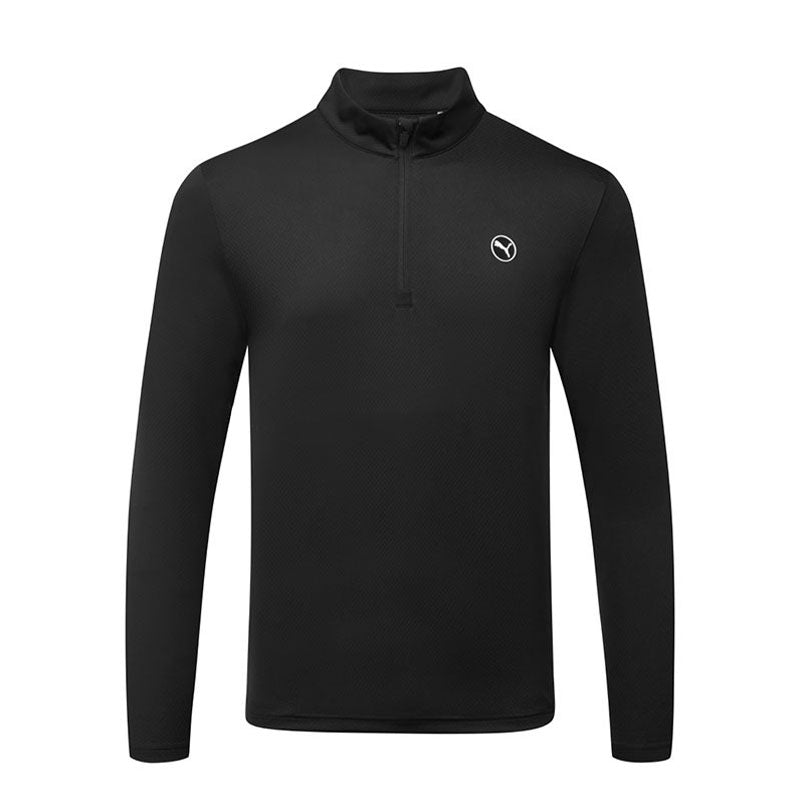 PUMA Pure 2.0 Texture Quarter Zip Men's Long Sleeve Shirt (Black)