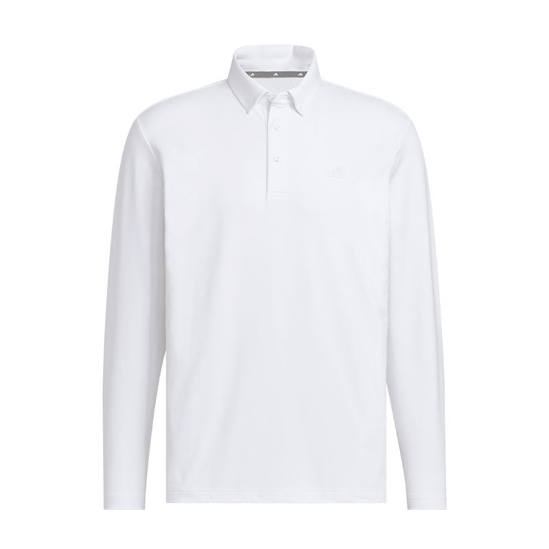 ADIDAS Men's Long Sleeve Polo (White)