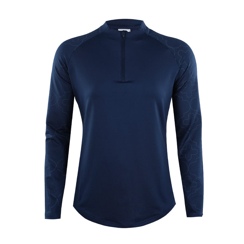 FOOTJOY 1/4 Zip Printed Women Long Sleeve Polo (Navy)