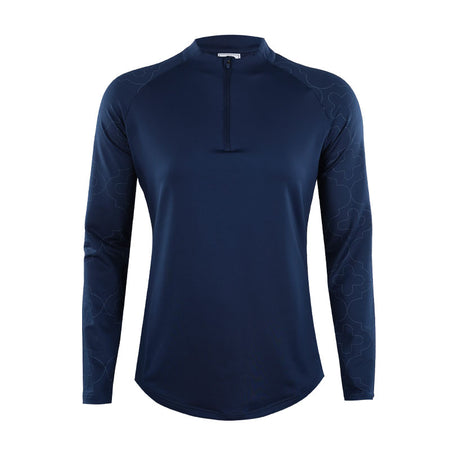 FOOTJOY 1/4 Zip Printed Women Long Sleeve Polo (Navy)