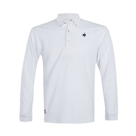 LE COQ SPORTIF GOLF Basic Button-Down Men's Long-Sleeve Polo (White)
