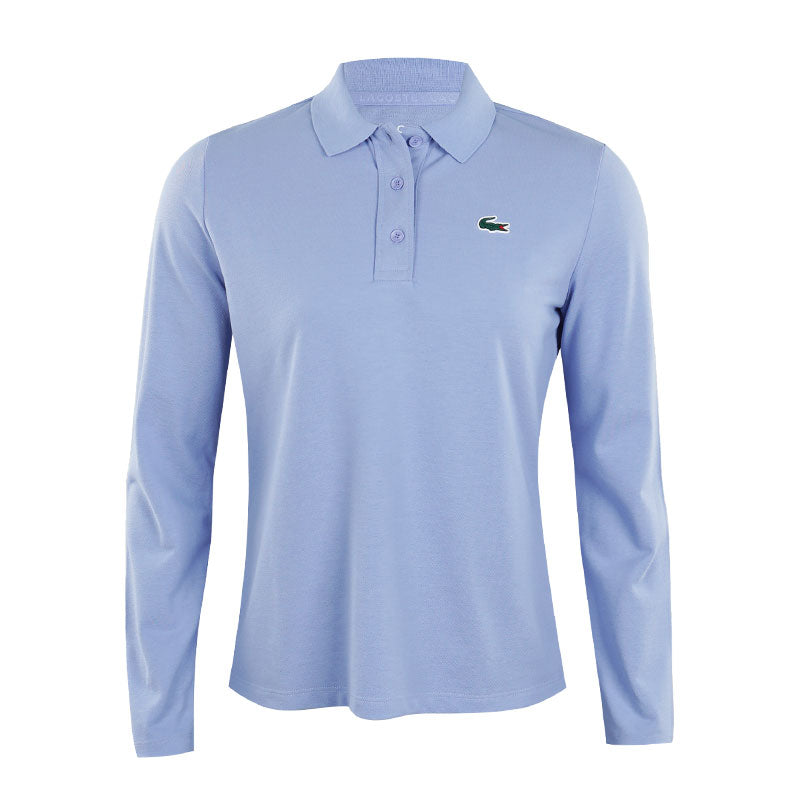 LACOSTE Thermo-Regulating UV Protect Women's Long Sleeve Polo (Delphinium)